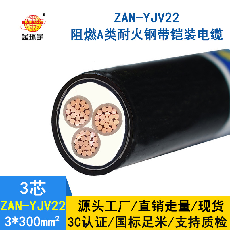 金環(huán)宇 鎧裝阻燃耐火電線(xiàn)電纜ZAN-YJV22-3X300電力電