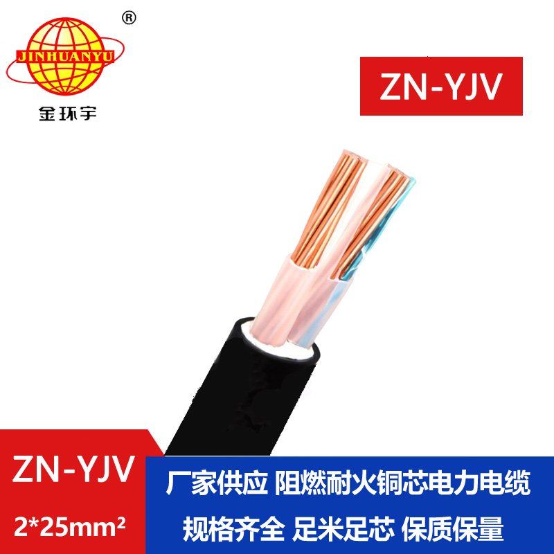 金環(huán)宇電線(xiàn)電纜 深圳yjv電纜廠(chǎng)家 ZN-YJV 2X25 阻燃耐