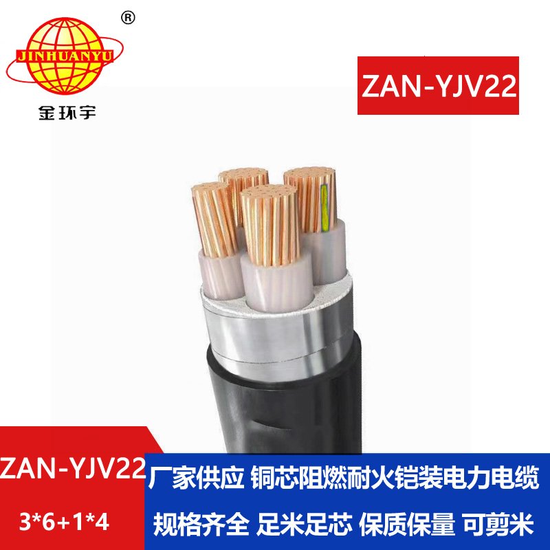 金環(huán)宇電線(xiàn)電纜 阻燃耐火鎧裝電纜ZAN-YJV22-3X6+1