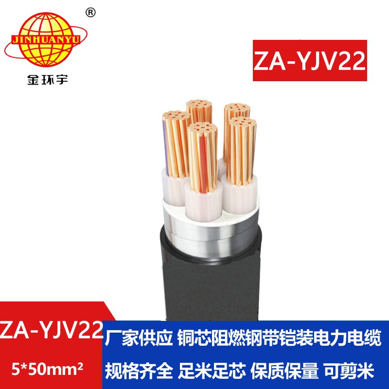 金環(huán)宇電纜 ZA-YJV22-5X50平方 鎧裝阻燃電線(xiàn)電纜 深