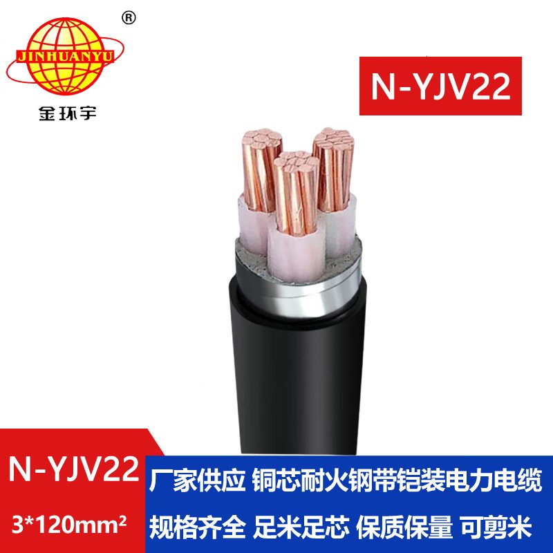 金環(huán)宇電線(xiàn)電纜 鎧裝電纜yjv22耐火電力電纜N-YJV22-3X120平方 yjv22電纜