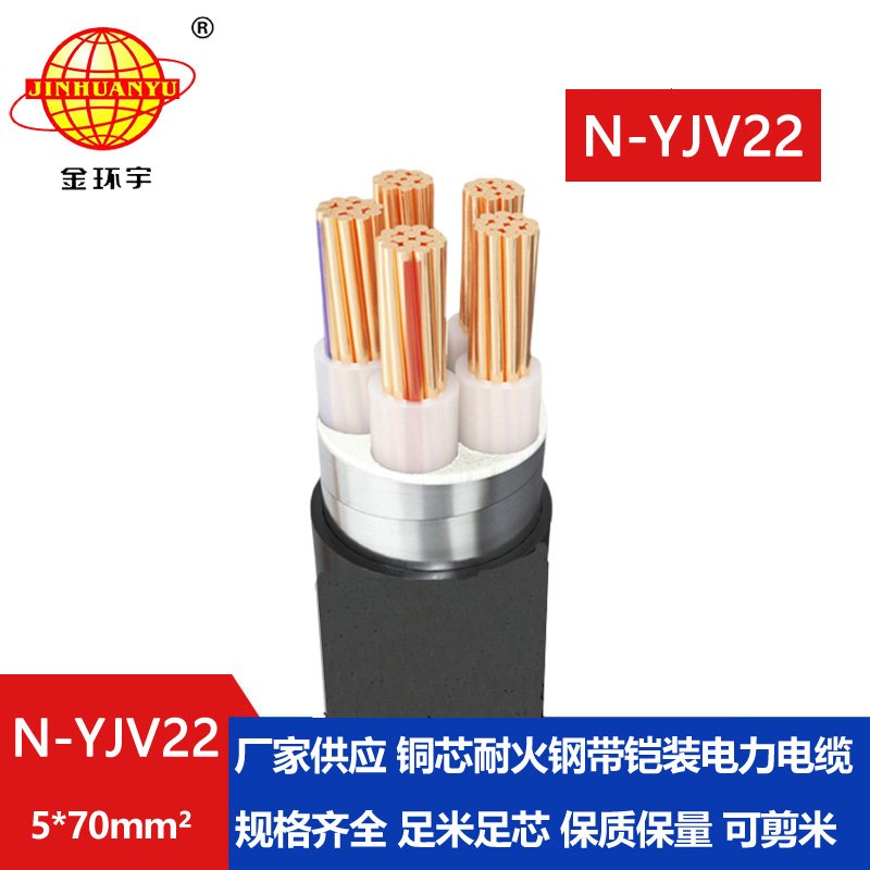 金環(huán)宇電線(xiàn)電纜 鎧裝電纜yjv22 耐火電線(xiàn)電纜N-YJV22-5X70平方